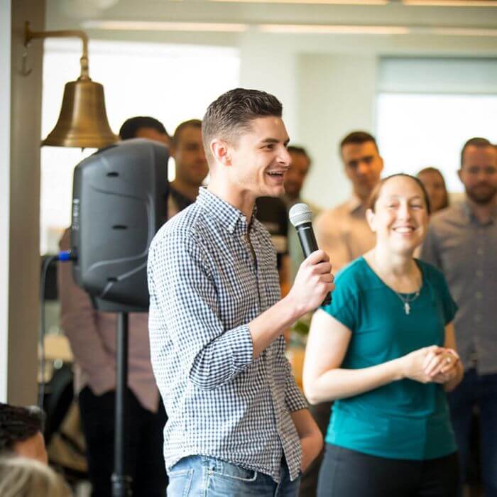 Brent Scott talking at circle up