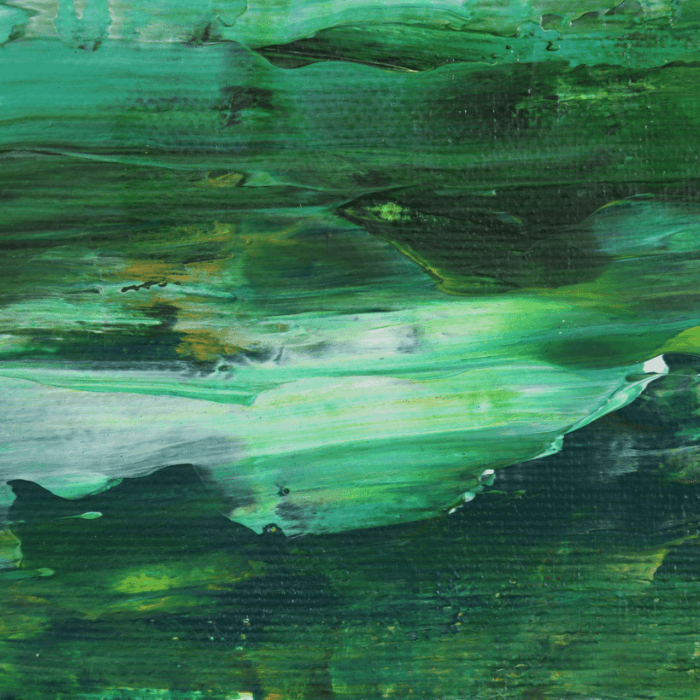 An abstract, multi-shade green painting