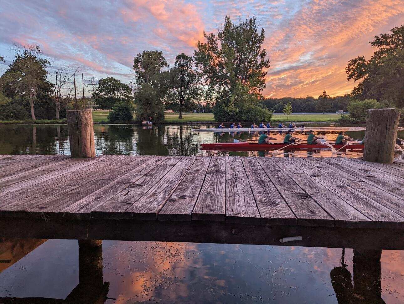 TK rowing team from afar