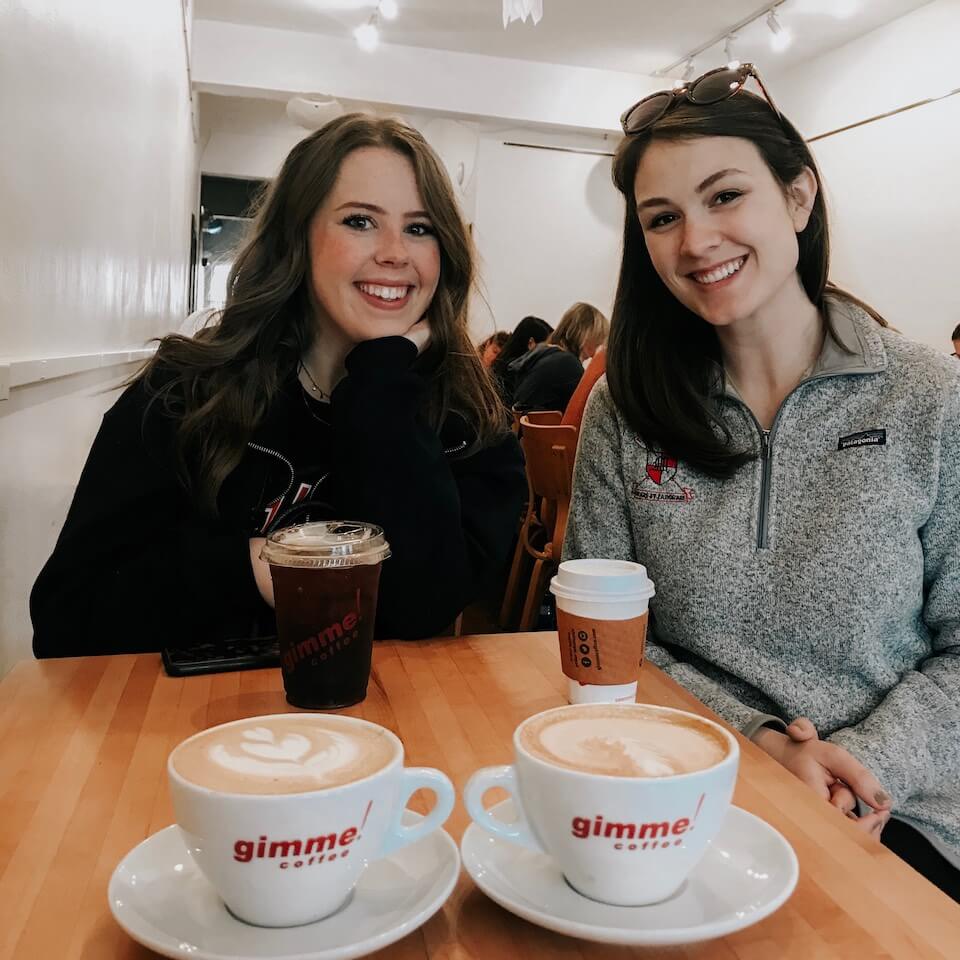 katie heaton and caroline withers atGimme coffee
